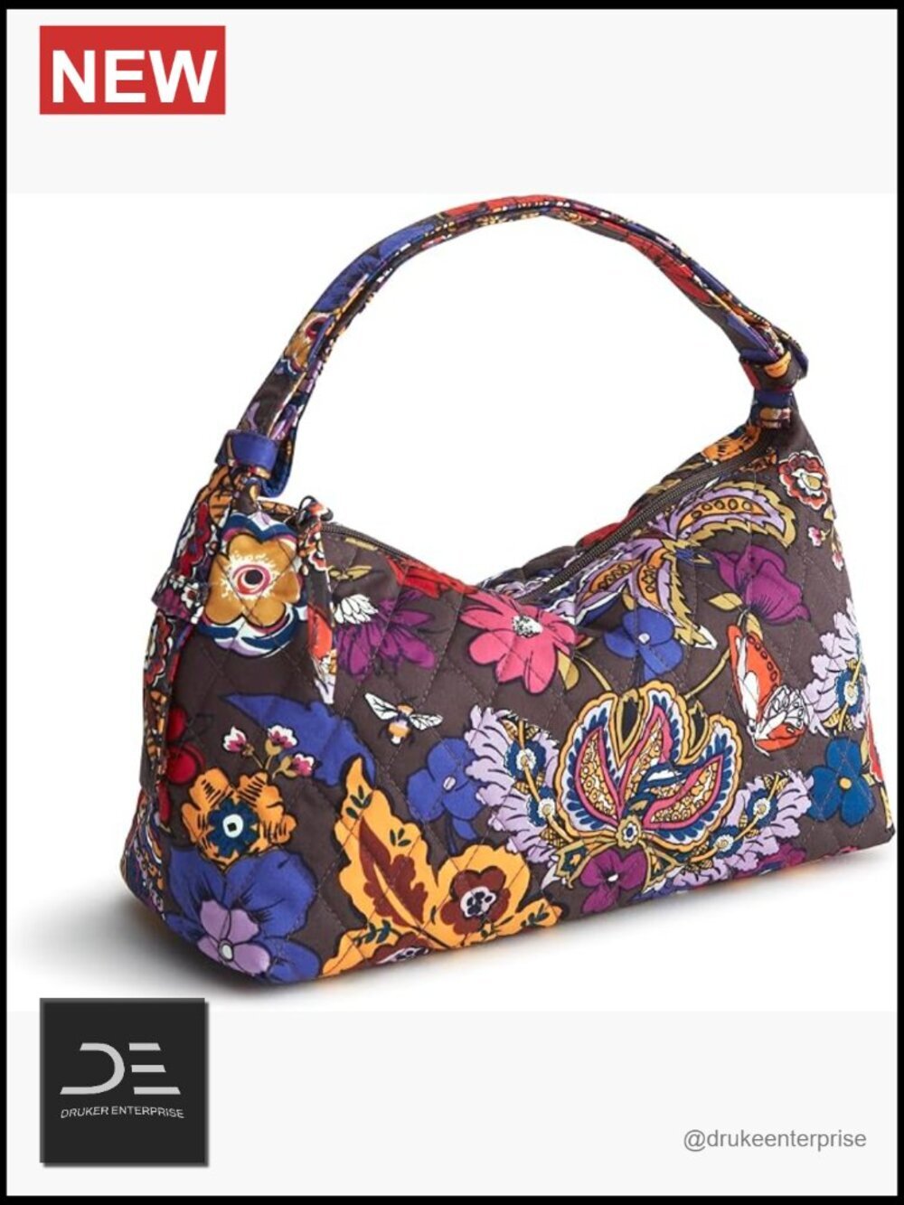 Premium Cotton Quilted Crescent Shoulder Bag with Adjustable Strap